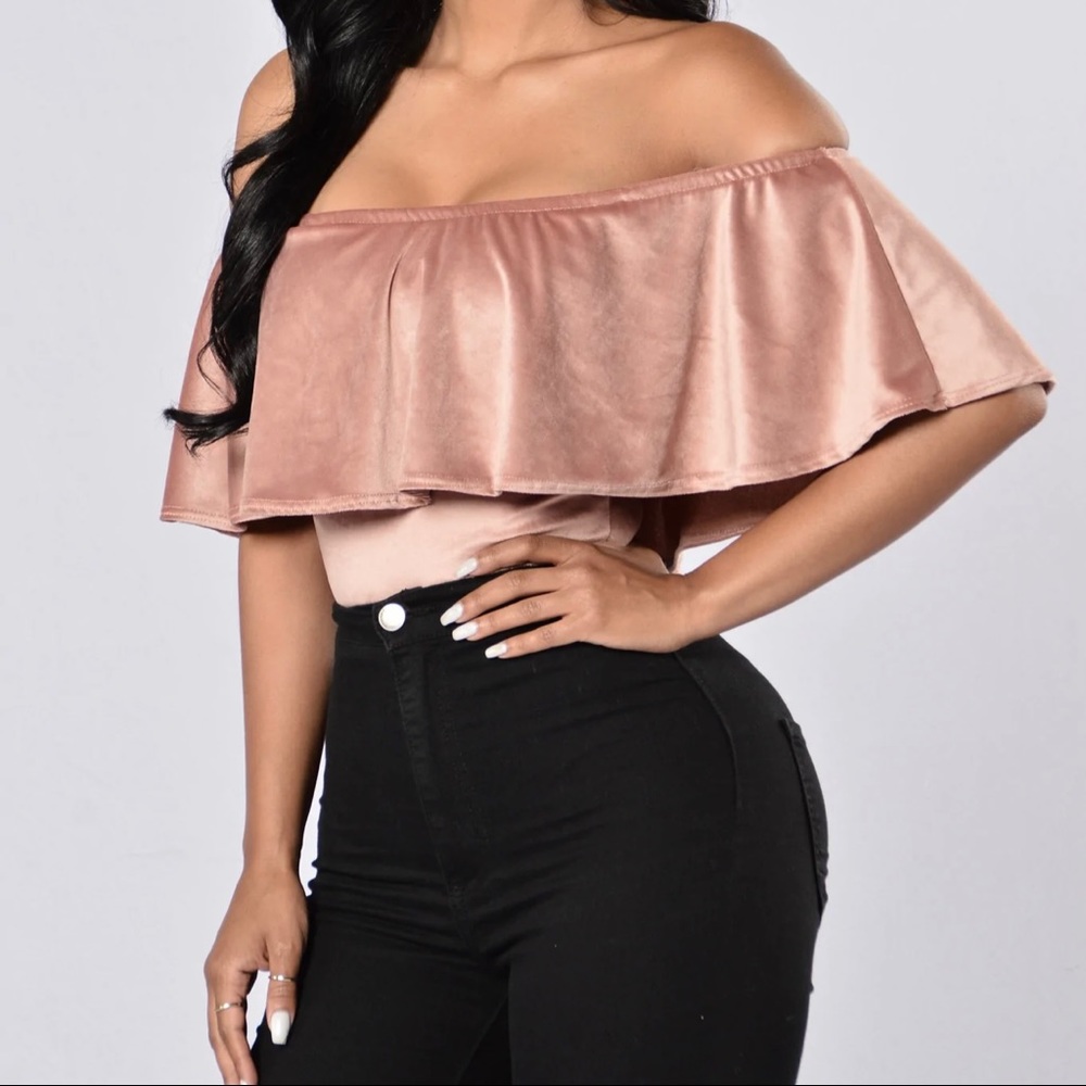 NEW Off The Shoulder Velvet Bodysuit